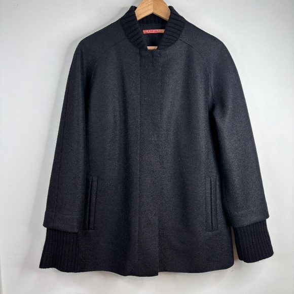 Kuna Alpaca Wool Dress Coat XL Charcoal Grey Pockets Classic Minimalist Fall - Picture 1 of 11